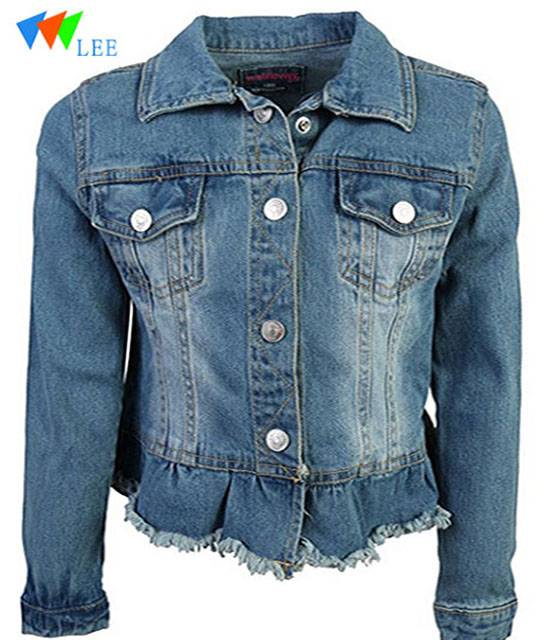 new wholesale custom plain place girls' denim jacket