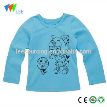 China Manufacturer for Kids Sports Set Pajamas - children blue o neck long sleeve t shirt – LeeSourcing