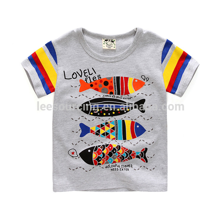 Wholesale 100% cotton boys tee cartoon printing short sleeve children t shirt Featured Image