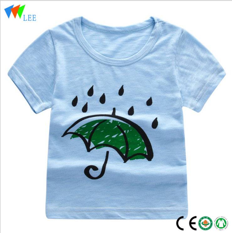 NEW style printed 100%cotton fabric baby boy t shirt