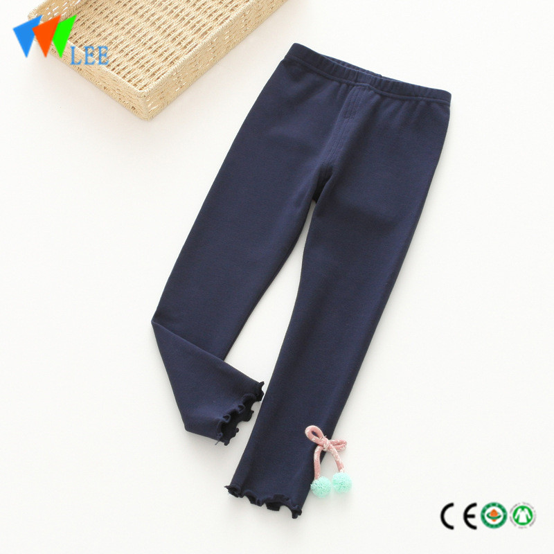 100% cotton baby girl leggings wholesale applique lovely boe-tie