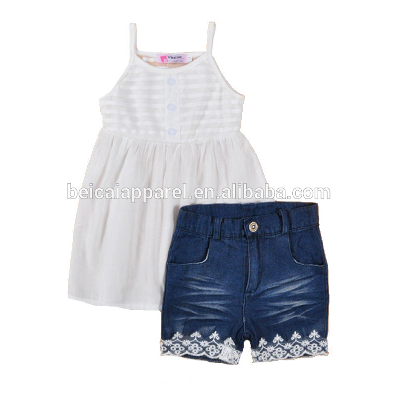 Factory supply 2 pieces customized girl kids clothes set