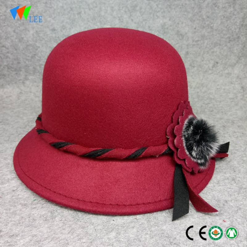 new design women's fashion woolen simple wide brim felt fedora hat wholesale