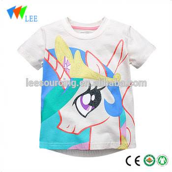 camisa do verán do bebé camiseta de algodón nena impresión personalizada miúdo fermosos t