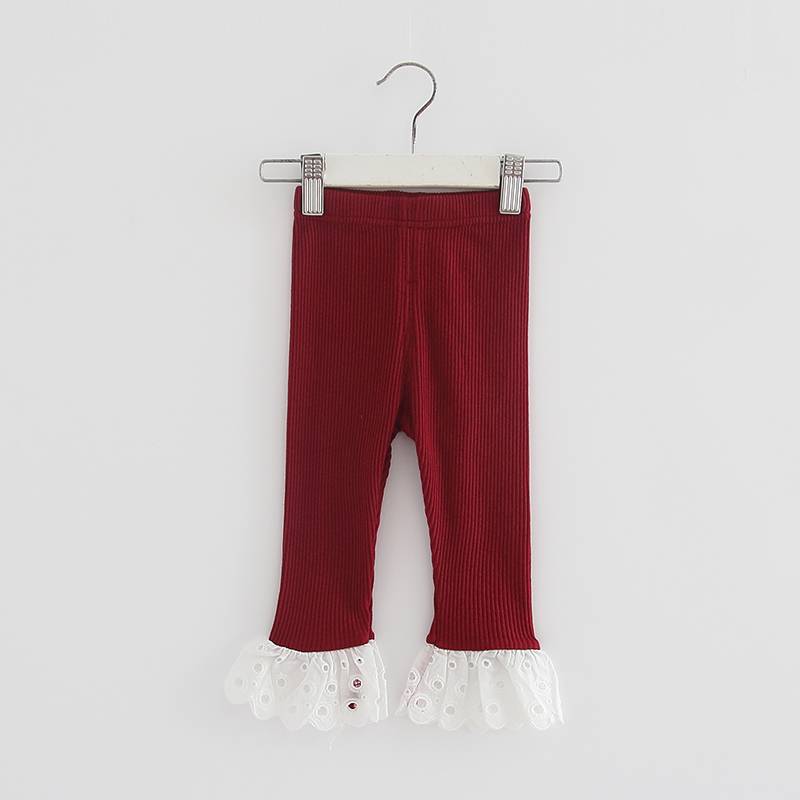Wholesale leggings manufacturer baby girl icing leggings kids ruffle 100% cotton leggings