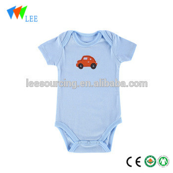Wholesale fashion baby Clothes 100% cotton Infant with car embroidery romper jumpsuit baby onesie bodysuit