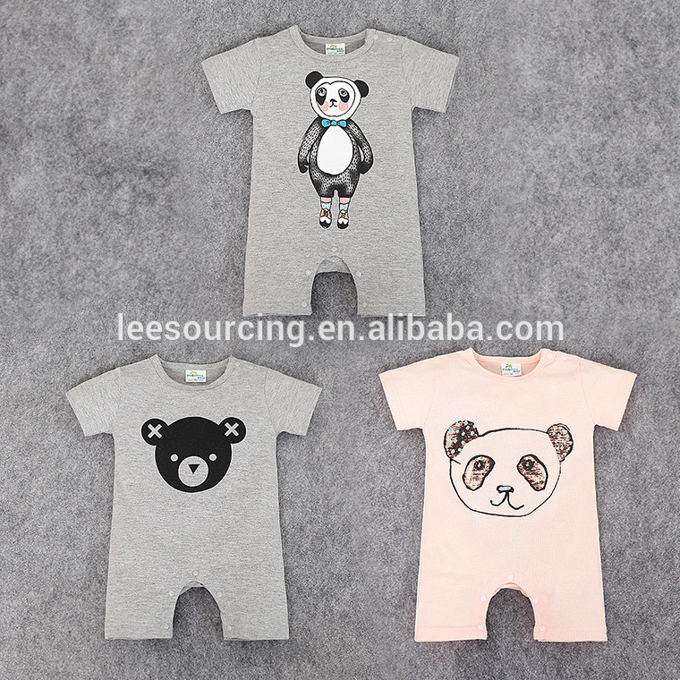 100% cotton wholesale summer baby romper animal pattern baby playsuit