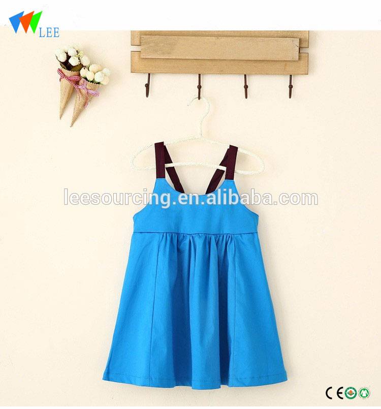 Summer backless fashion kids girl dresses baby girls structured fit and flare dress