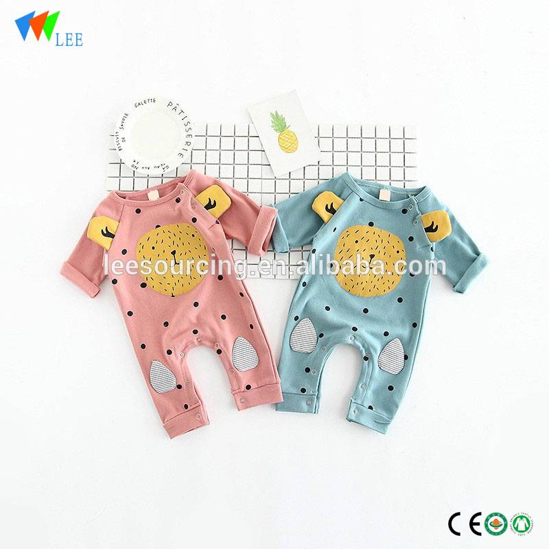 High quality animal pattern baby jumpsuit 100% cotton
