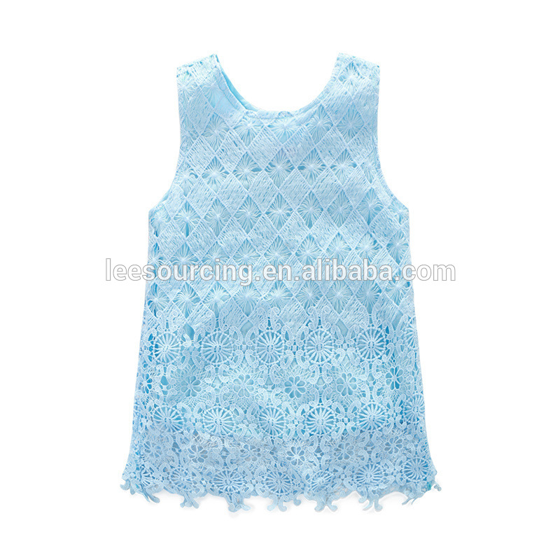 Нов летен Blue Lace Деца момиче високо качество парти принц Рокля памучна рокля