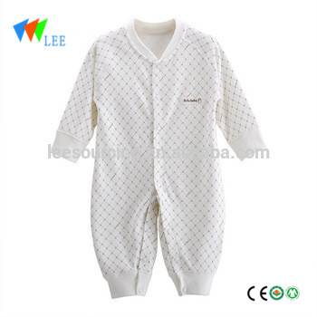 High quality eco bamboo fiber material plain offwhite long sleeve newborn baby bamboo bodysuit clothing