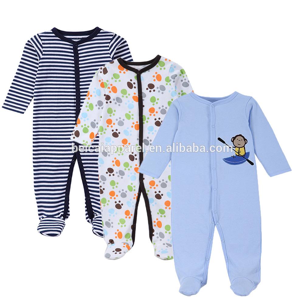 Factory supply stripe baby rompers newborn baby boy clothes sleeping gown