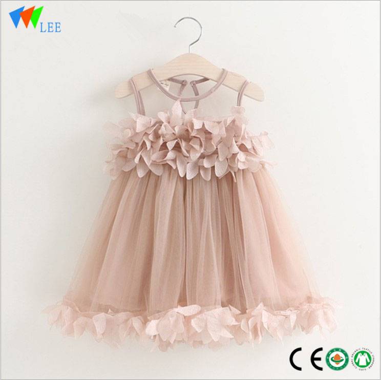 Нов стил популярен дизайн бебе рокля за момиче 100% памук момиченце рокля