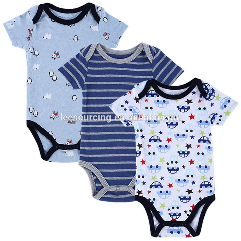 3pcs / lot Bayi Romper Bayi Romper Lengan Pendek Cotton Baby Boy Gadis Romper Baby Clothing