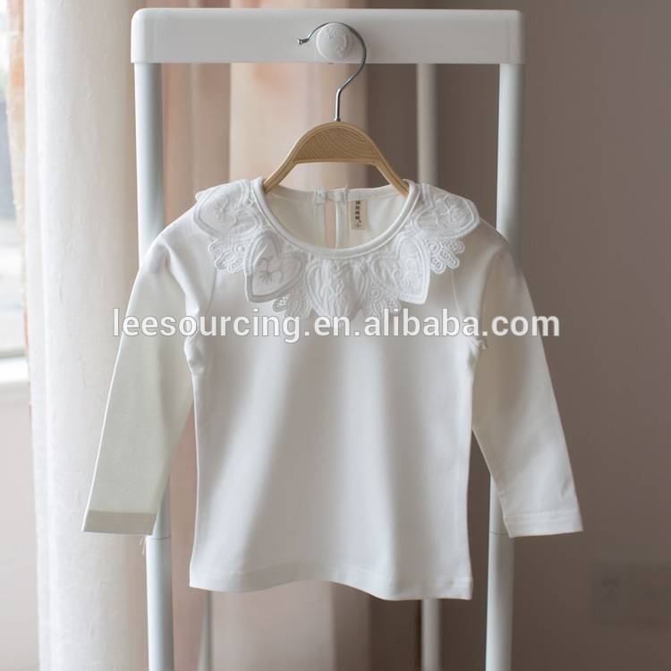Wholesale cape collar cotton girls long sleeve t shirt baby