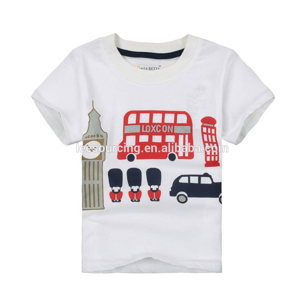 यूरोप लघु आस्तीन टी शर्ट कपास मुद्रण शांत बच्चे टी शर्ट थोक के लिए नवीनतम डिजाइन