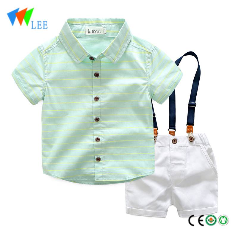 100% cotton children boy clothing set short sleeve