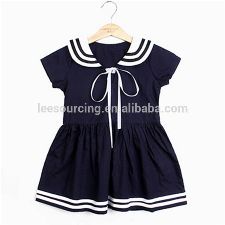 New design girl navy preppy style dresses chinese dress for children
