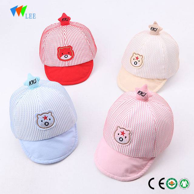 fashion baby boy 6 panel embroidered logo cotton baseball cap