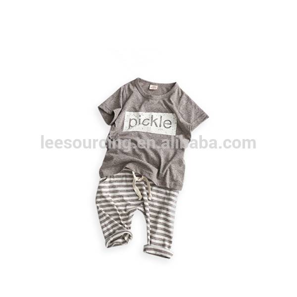 summer best-selling 100%cotton printing kids t shirt with pants set