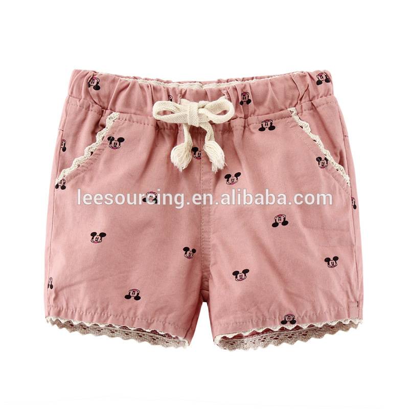 Summer casual style wholesale baby girl cotton shorts