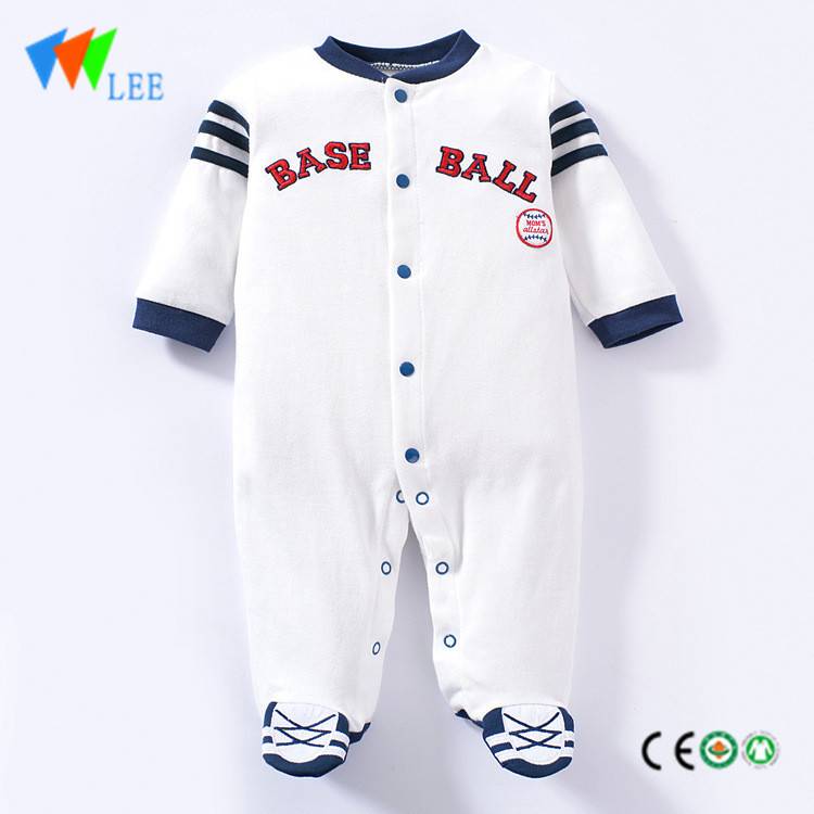 baby boys cotton long sleeve with long leg baby romper baseball