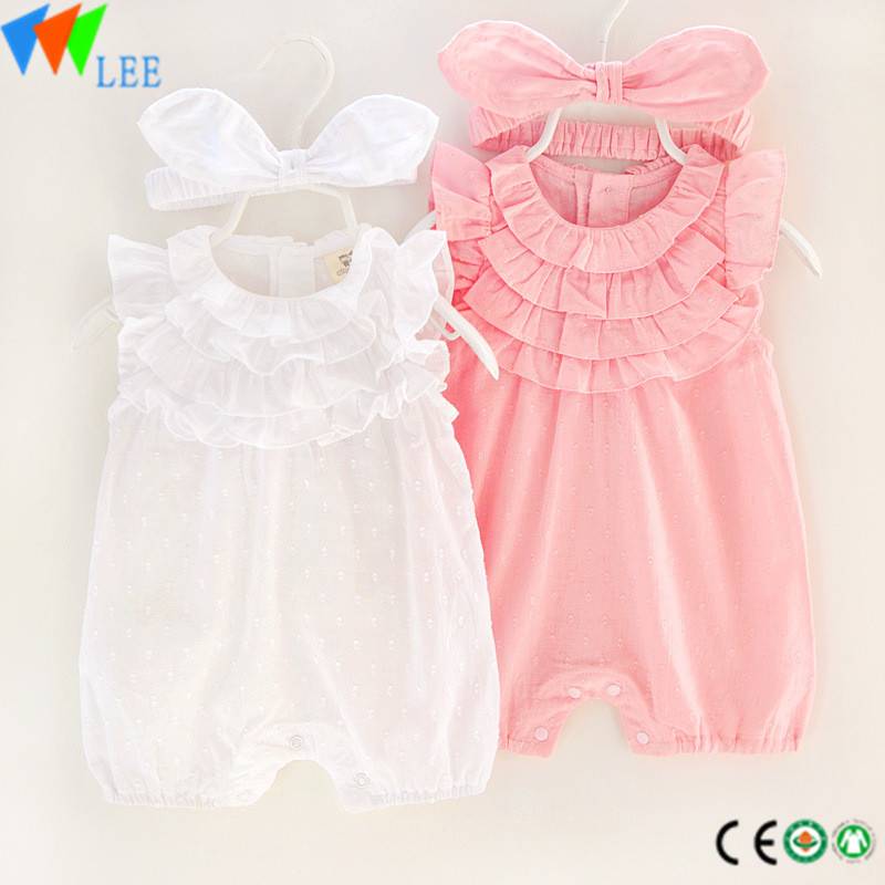 OEM Factory for Sling Kid Clothing Outfit - Baby romper cotton beautiful girlbody ruffle lace dress romper – LeeSourcing