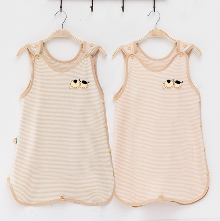 Letný nový detský spací vak bavlna vesta klimatizácia ošetrovania brucho detské pyžamá