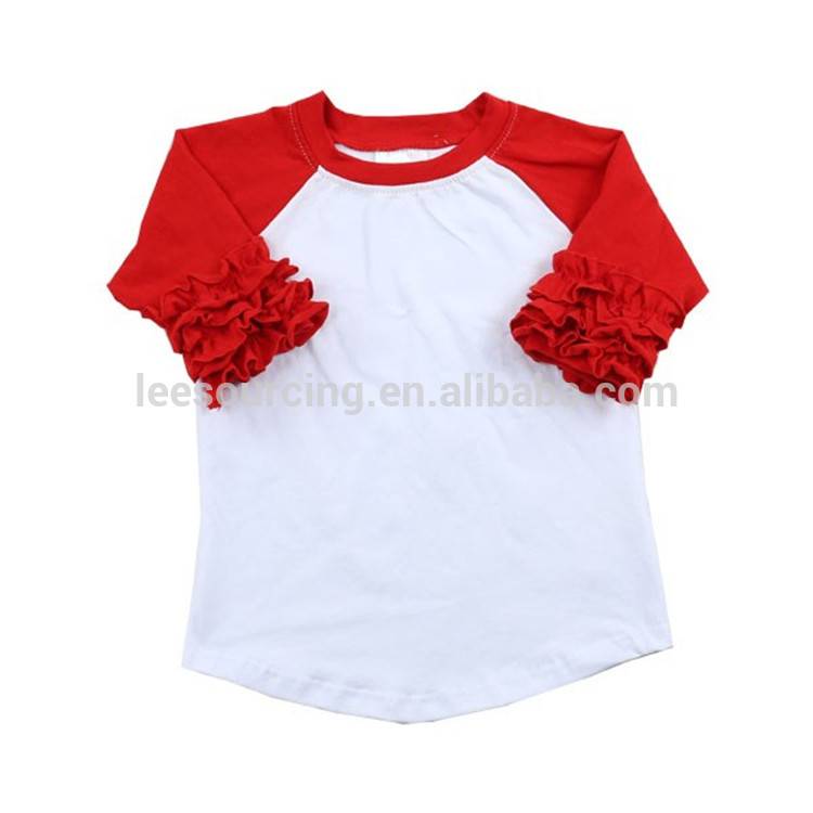 Simple new style ruffle icing unisex wholesale children's boutique clothing baby carters toddler latest top designs shirts