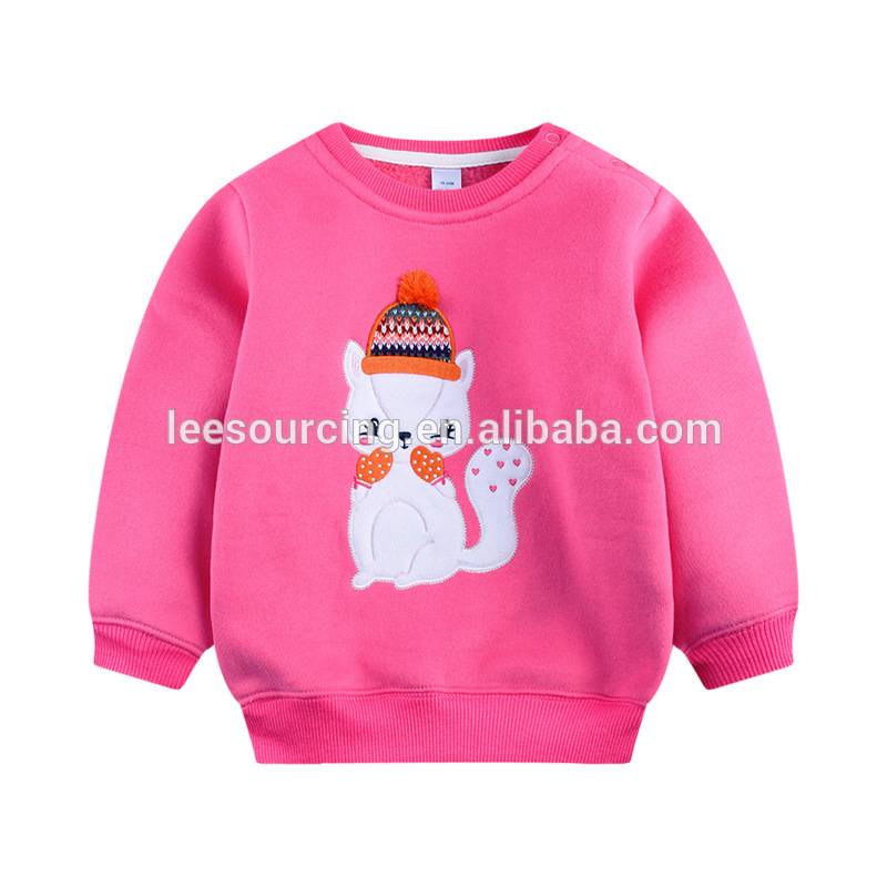 High quality animal pattern kids hoodies fleece girls clothes
