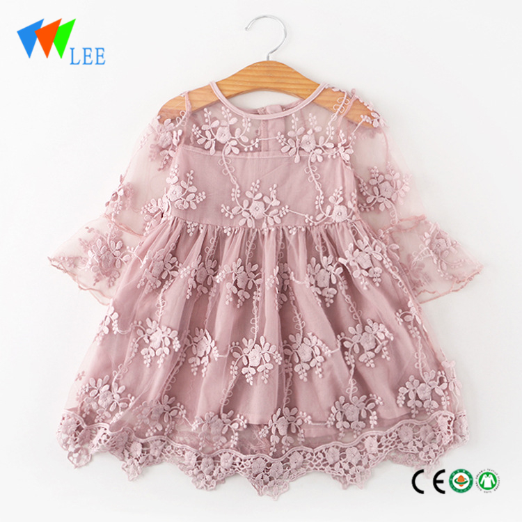 Factory supplied Baby Cotton Pants - Factory price flower girl dress floral new design kids dress girl princess dress – LeeSourcing