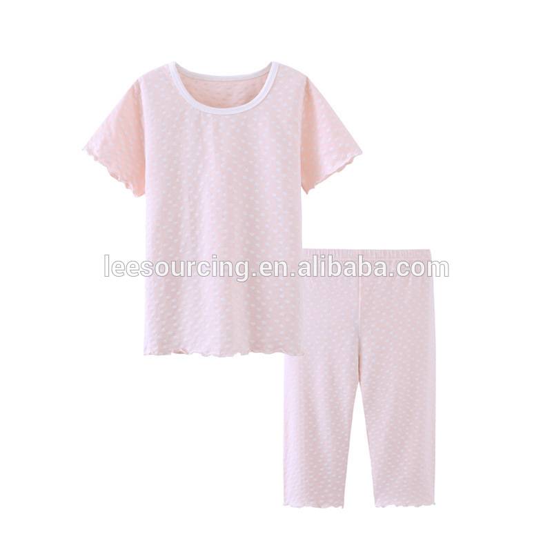 Wholesale cute clothes set children pajamas home wear tops and pants set