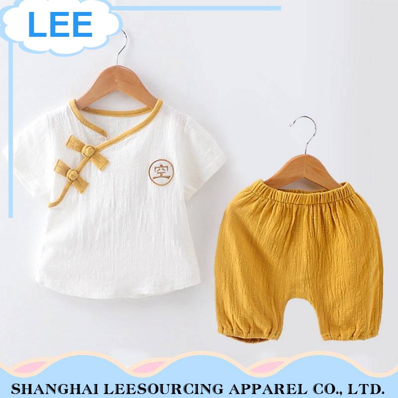 2017 Wholesale Short Sleeve Shirt And Pants Clothing Set Baby Clothing
