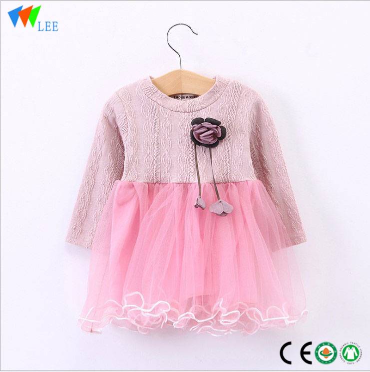 Beautiful flower printed good price high quality baby formal dress