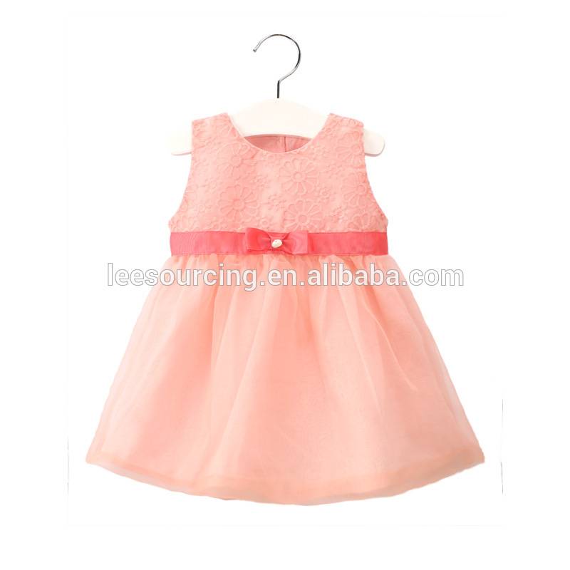 Hot Sale for Pure Baby Clothing - Beautiful baby girl sleeveless empire-waist jersey tulle dress – LeeSourcing
