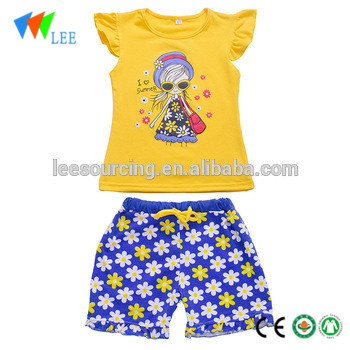 Good Wholesale Vendors Kids Boy Clothes Sets - baby summer sunflower top and shorts set outfits – LeeSourcing