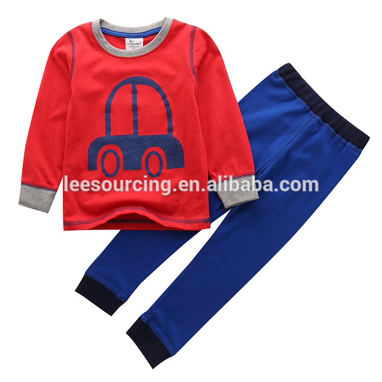 Wholesale long sleeves kids 100% cotton colorful pullover pajama set