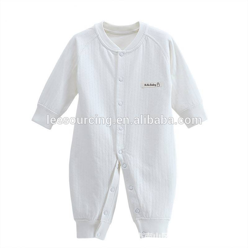 Wholesale long sleeves plain blank baby bodysuit baby organic clothing