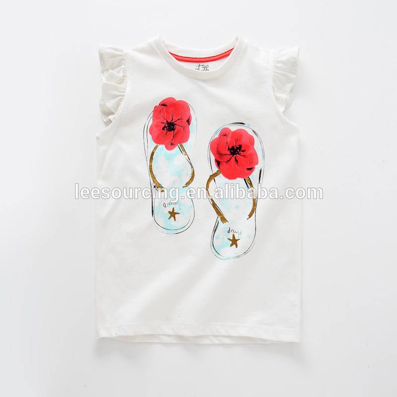 New Fashion Summer Cotton Tee Ruffle – Sleeve Top For Baby Girls