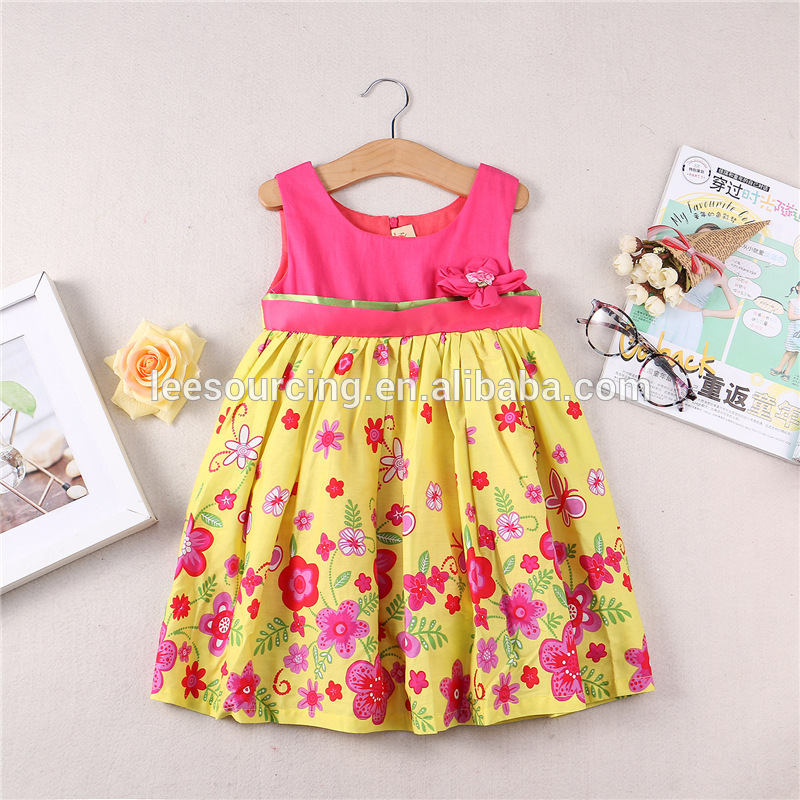 Short Lead Time for Baby Garment Set - Wholesale baby flower girl cotton dress children poplin floral swing dress frocks – LeeSourcing