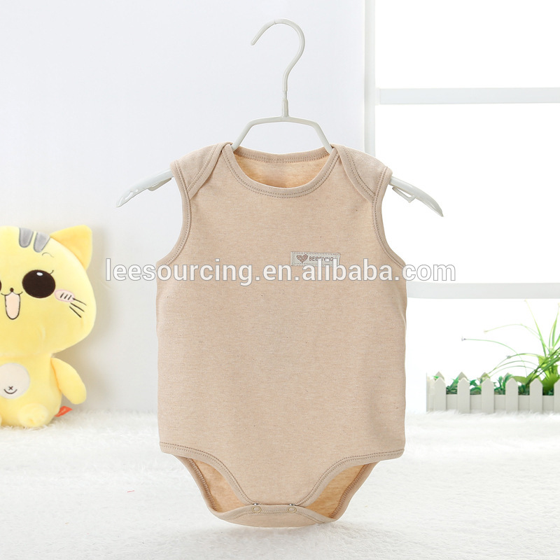 Wholesale summer sleeveless organic baby rompers infant playsuit