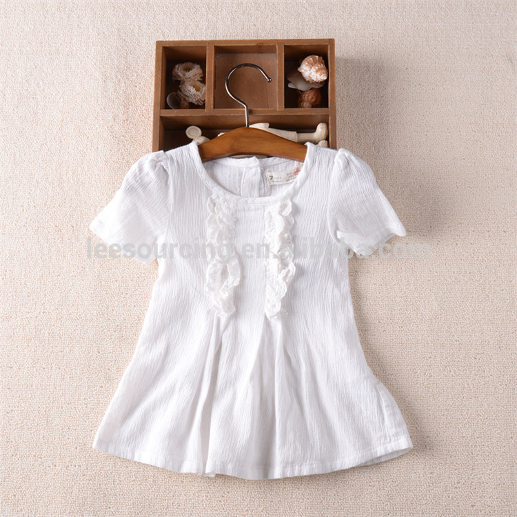 Baby Girl White Kokvilnas kleita frocks Designs Daily Vasara ņirboņa Kleitas