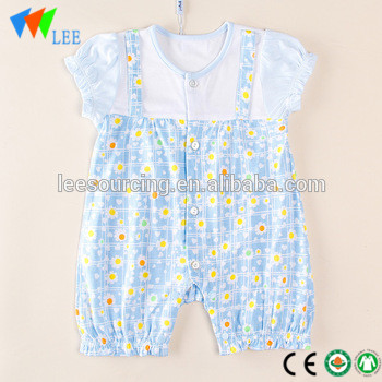 Baby short sleeve floral romper infant outfits toddler bodysuit