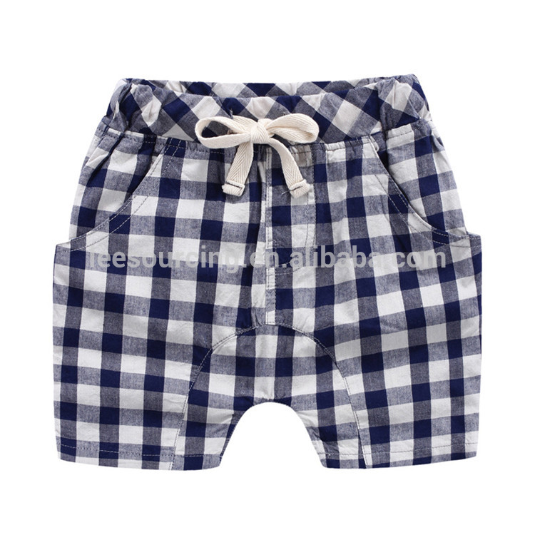 Baby boy plaid pattern bata maikling pantalon fashion tag-init suriin shorts