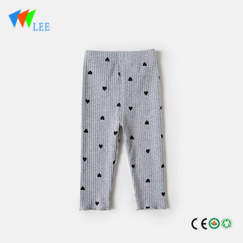 kids leggings ruffle design children ribbed cotton prints pants