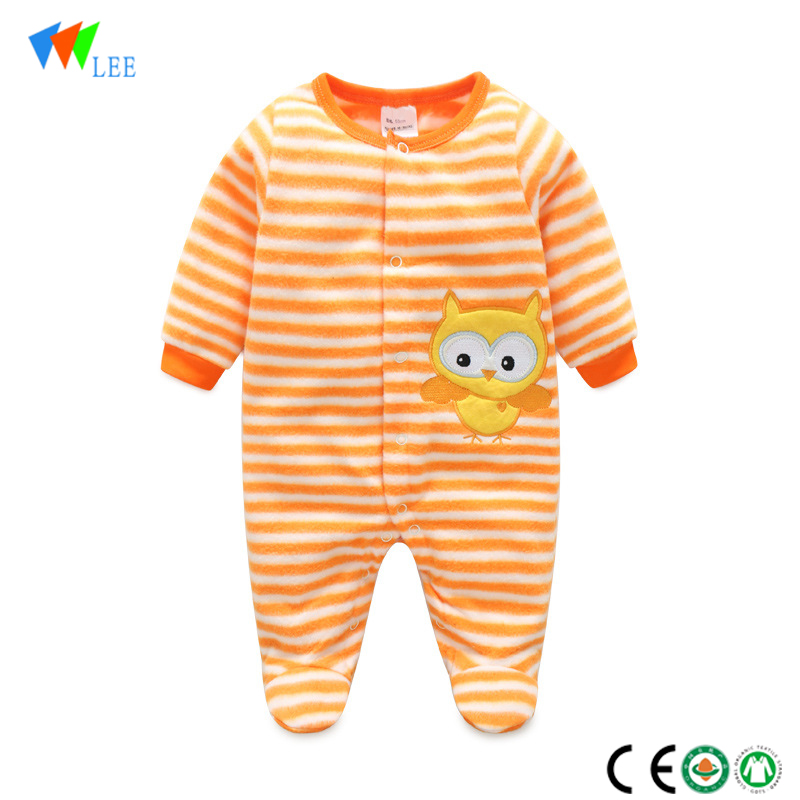 wholesale New fashion winter baby romper cotton long-sleeve comfortable thickness stripe body romper