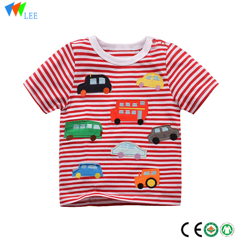 china Pabrik bocah anyar kartun gaya short kantong polyester baby t-shirt