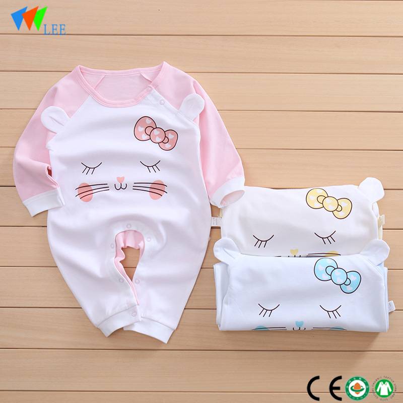 wholesale nieuwe mode baby kleding cartoon katoen pasgeboren aangepaste babykruippakje