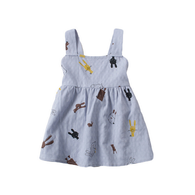Jednoduché Nový dizajn Vest Baby Girl Frill šaty