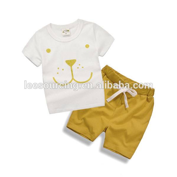 Hot fashion cotton baby boy clothes t shirts and shorts suits